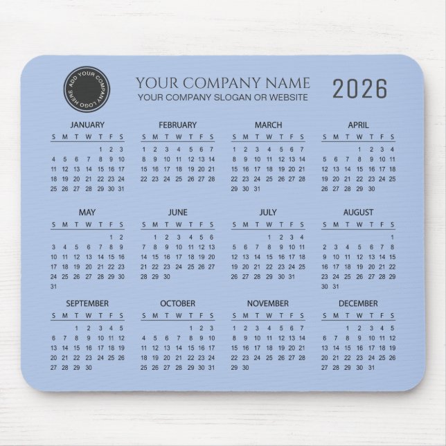 Erstellen Sie Ihren eigenen Firmenkalender 2026 |  Mousepad (Vorne)