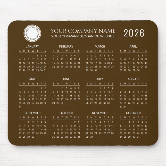 Erstellen Sie Ihren eigenen Firmenkalender 2026 |  Mousepad (Vorne)