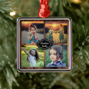 Erstellen Sie Ihren eigenen Foto-Collage-Monogramm Ornament Aus Metall