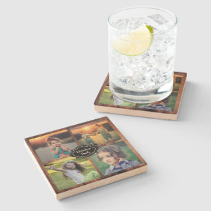 Erstellen Sie Ihren eigenen Foto-Collage-Monogramm Steinuntersetzer