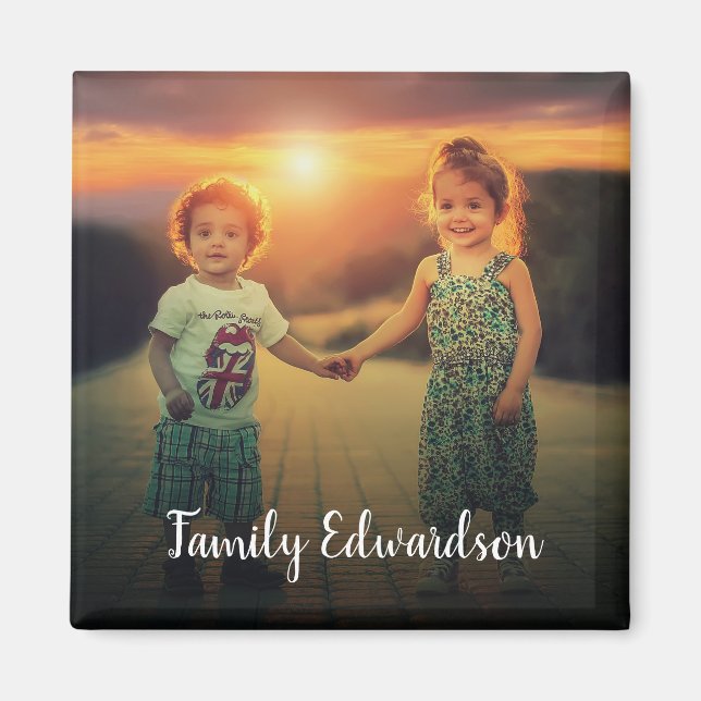 Erstellen Sie Ihren eigenen Foto-Monogrammnamen Magnet (Vorne)