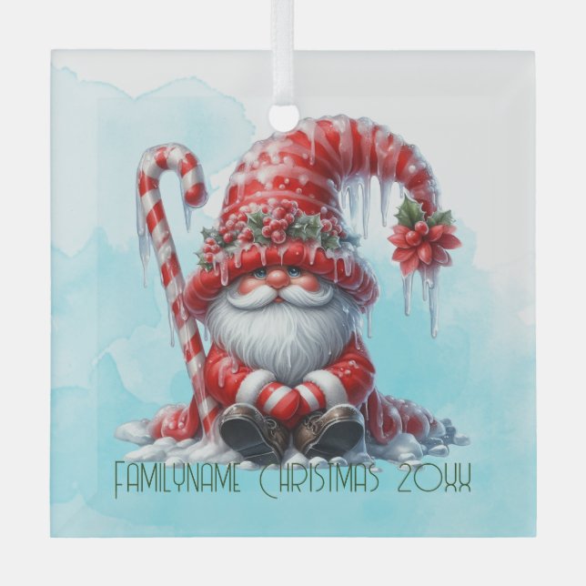 Erstellen Sie Ihren eigenen frohen Peppermint Weih Ornament Aus Glas (Vorderseite)