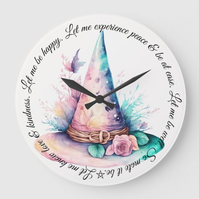 Erstellen Sie Ihren eigenen Frühlingshampfer Blume Große Wanduhr (Vorderseite)