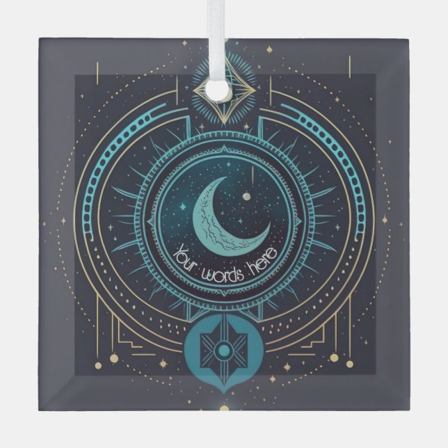 Erstellen Sie Ihren eigenen geometrischen Himmelsl Ornament Aus Glas (Vorderseite)