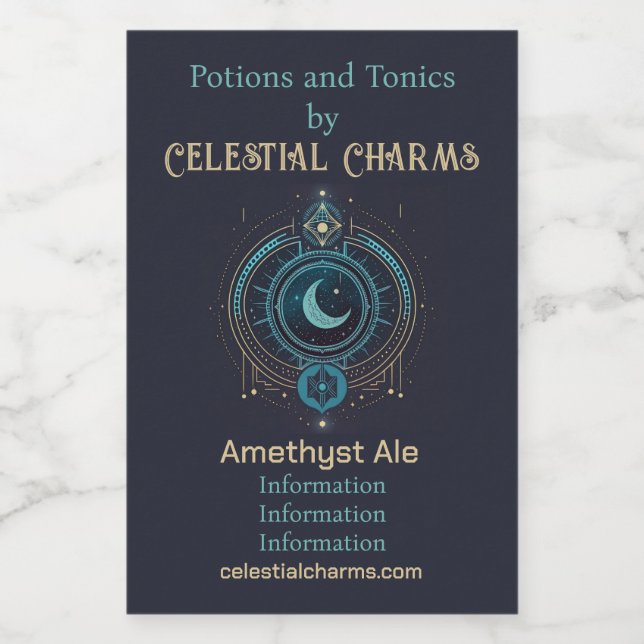 Erstellen Sie Ihren eigenen geometrischen Himmelsl Weinetikett (Einzelnes Label)