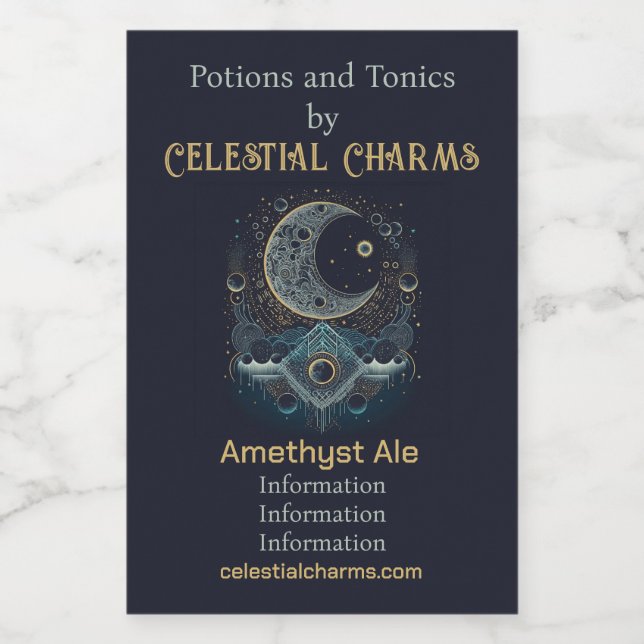 Erstellen Sie Ihren eigenen geometrischen Himmelsl Weinetikett (Einzelnes Label)