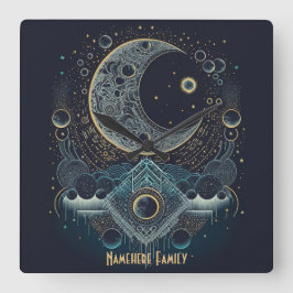 Erstellen Sie Ihren eigenen geometrischen Himmelsm Quadratische Wanduhr