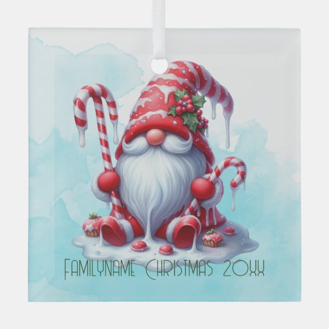 Erstellen Sie Ihren eigenen gestreiften Pfeffermin Ornament Aus Glas (Vorderseite)