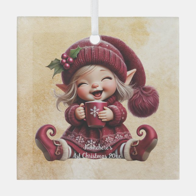 Erstellen Sie Ihren eigenen Gigglage Weihnachtsbum Ornament Aus Glas (Vorderseite)