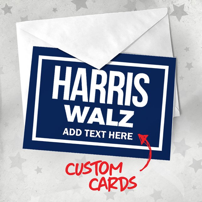 Erstellen Sie Ihren eigenen Harris Walz 2024 Dankeskarte (Harris Walz Custom Campaign Cards, Gifts and Apparel. Add your own text or slogan!)