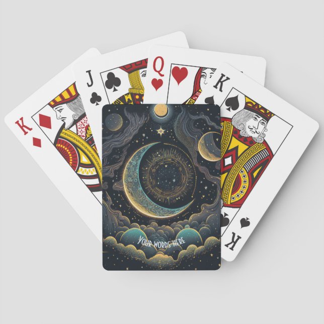 Erstellen Sie Ihren eigenen Himmelsmond und Wolken Spielkarten (Rückseite)