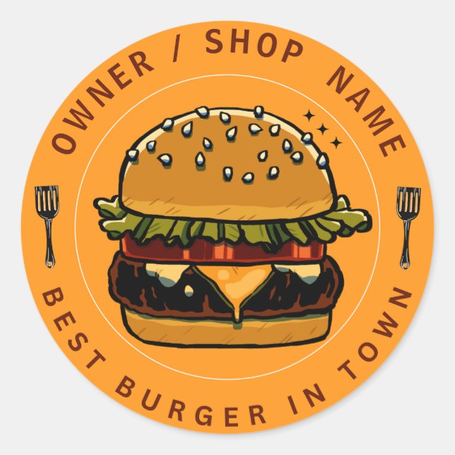 Erstellen Sie Ihren eigenen, individuellen Burger  Runder Aufkleber (Vorderseite)