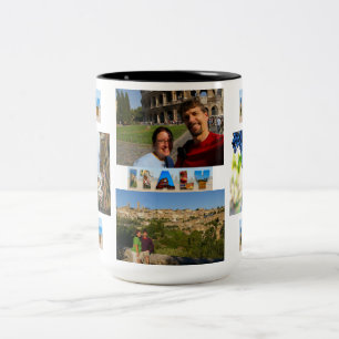 Erstellen Sie Ihren eigenen Italien Urlaub 4 Fotos Zweifarbige Tasse