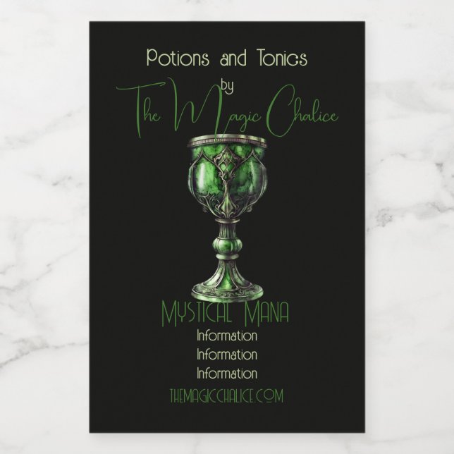 Erstellen Sie Ihren eigenen Jade Green Chalice Lebensmitteletikett (Einzelnes Label)