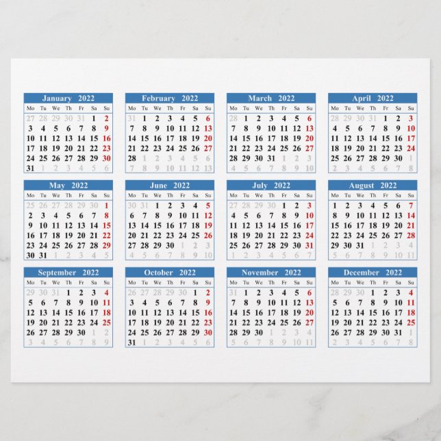 Erstellen Sie Ihren eigenen Kalender 2022 Flyer (Vorne)