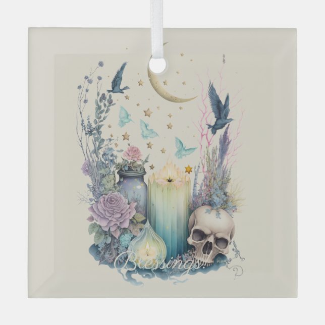 Erstellen Sie Ihren eigenen keltisch-gotischen Her Ornament Aus Glas (Vorderseite)