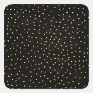 Erstellen Sie Ihren eigenen leeren Schwarz-Gold- Quadratischer Aufkleber