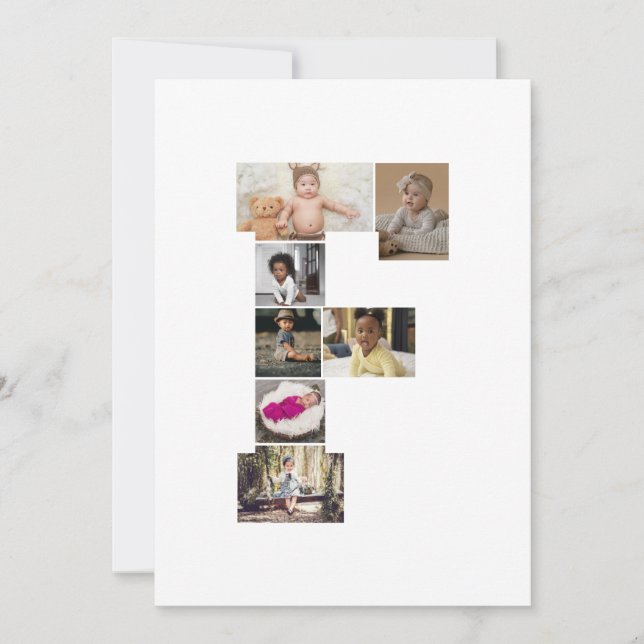 Erstellen Sie Ihren eigenen Letter of Foto Collage Ankündigung (Vorderseite)