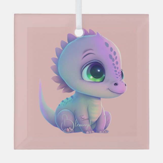 Erstellen Sie Ihren eigenen Lila Baby Dragon Ornament Aus Glas (Vorderseite)