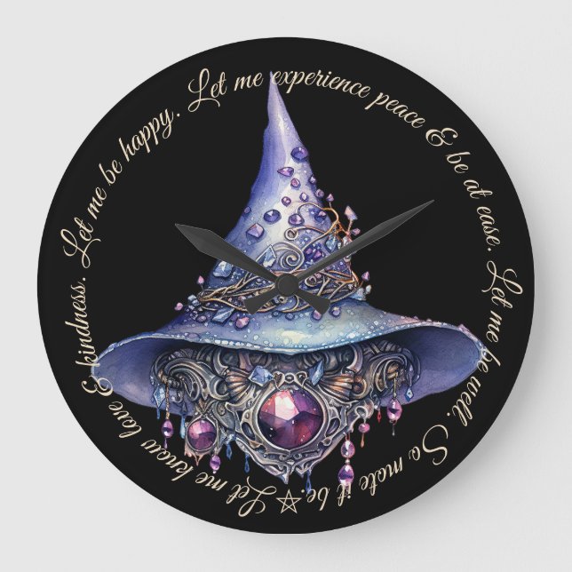 Erstellen Sie Ihren eigenen Lila Bejewelen Kristal Große Wanduhr (Vorderseite)