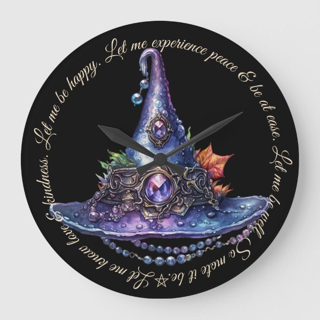 Erstellen Sie Ihren eigenen Lila bejewelten Herbst Große Wanduhr (Vorderseite)