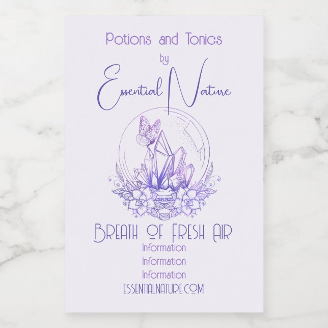 Erstellen Sie Ihren eigenen Lila Kristallball und  Lebensmitteletikett (Einzelnes Label)