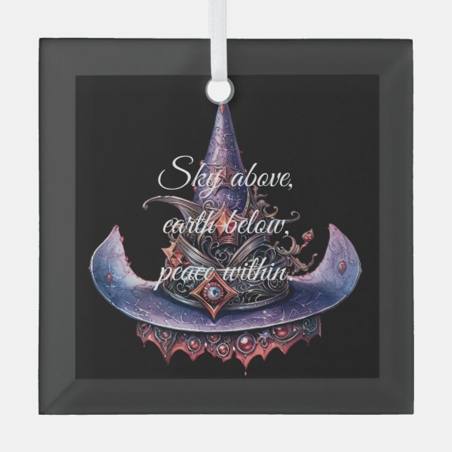 Erstellen Sie Ihren eigenen Lila Orange Celestial  Ornament Aus Glas (Vorderseite)