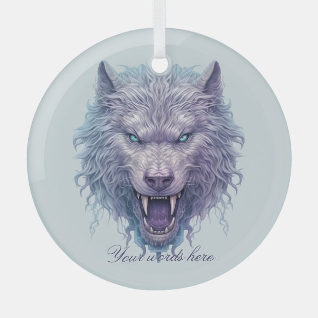 Erstellen Sie Ihren eigenen Lila Wölf Ornament Aus Glas (Vorderseite)