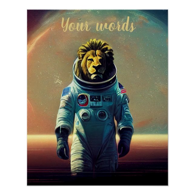 Erstellen Sie Ihren eigenen Lion im Weltraum-Astro Poster (Vorderseite)