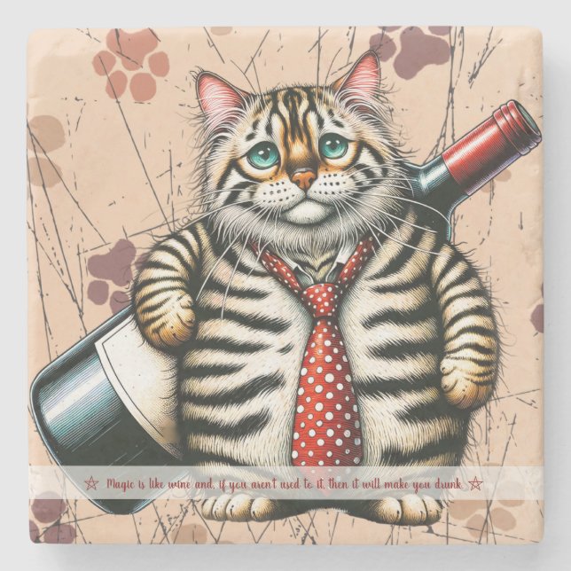 Erstellen Sie Ihren eigenen lustigen Mr Tiger gest Steinuntersetzer (Vorderseite)