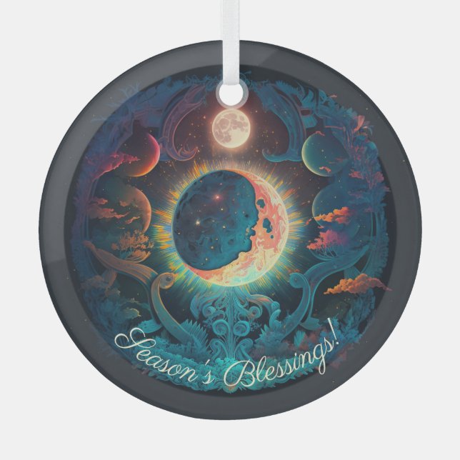 Erstellen Sie Ihren eigenen magischen blauen Mond Ornament Aus Glas (Vorderseite)