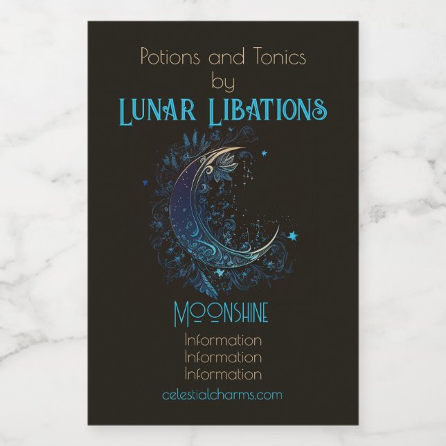 Erstellen Sie Ihren eigenen magischen Mond Weinetikett (Einzelnes Label)