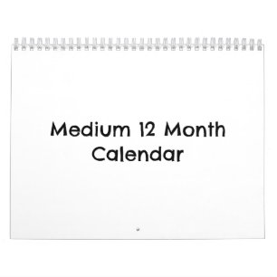 Erstellen Sie Ihren eigenen mittelgroßen 12-Monats Kalender