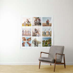Erstellen Sie Ihren eigenen modernen 9-Foto Collag Wandteppich