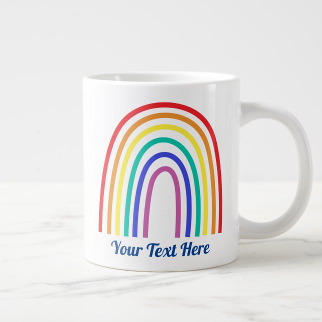 Erstellen Sie Ihren eigenen modernen Regenbogenleh Jumbo-Tasse (Rechts)