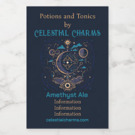 Erstellen Sie Ihren eigenen mystischen Himmelszwei Weinetikett