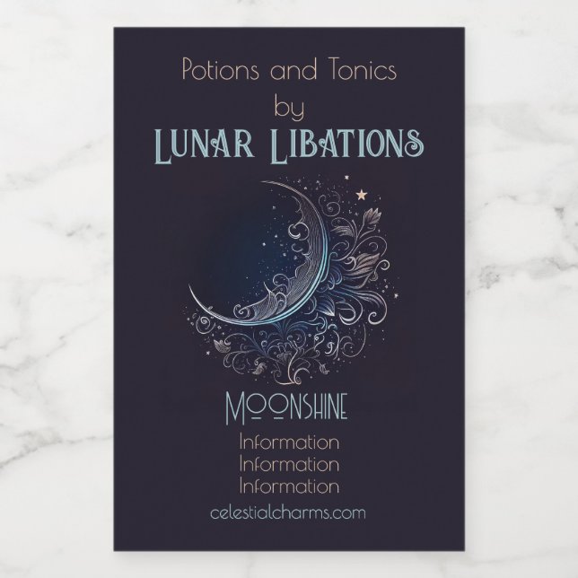 Erstellen Sie Ihren eigenen mystischen Silbermond Weinetikett (Einzelnes Label)