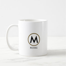 Erstellen Sie Ihren eigenen Namen monogram white Tasse
