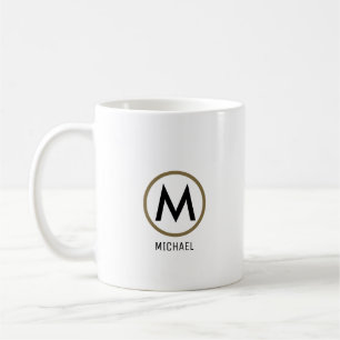 Erstellen Sie Ihren eigenen Namen monogram white Tasse