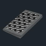 Erstellen Sie Ihren eigenen Namen Personalisiert Tri-fold Geldbeutel<br><div class="desc">Erstellen Sie Ihren eigenen Namen Personalisierte Dreifache Brieftasche . Fügen Sie einfach einen Namen in die Vorlage und machen Sie eine elegante Men Wallet für sich oder ein Geburtstagsgeschenk oder Weihnachtsgeschenk für Familie oder Freunde.</div>