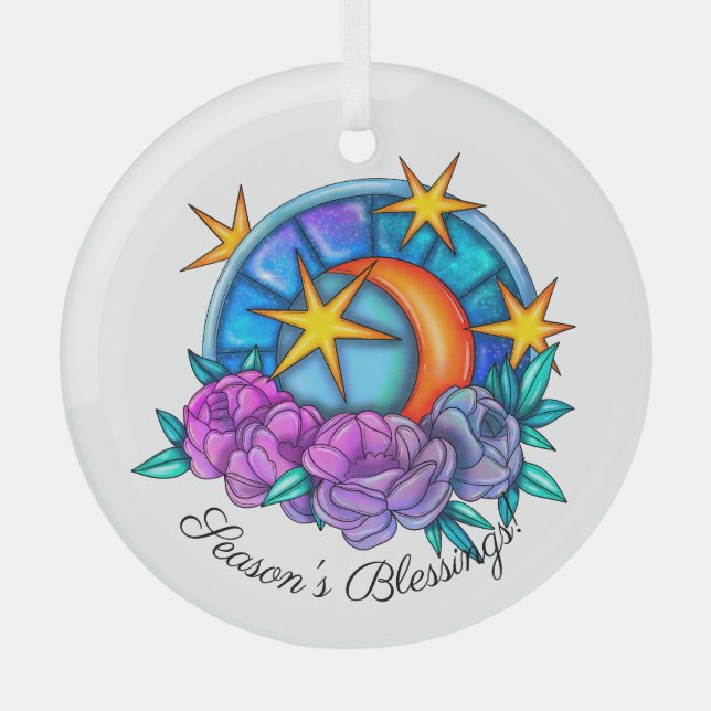 Erstellen Sie Ihren eigenen Niedlichen Mond, Ihre  Ornament Aus Glas (Vorderseite)