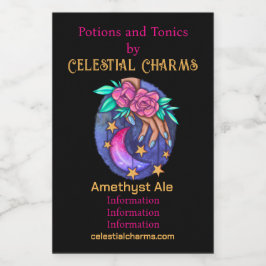 Erstellen Sie Ihren eigenen Niedlichen Mond, Stern Weinetikett