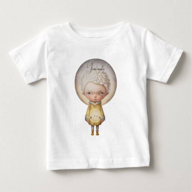 Erstellen Sie Ihren eigenen Niedlichen Mondjungen Baby T-shirt (Vorderseite)