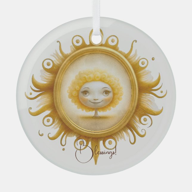 Erstellen Sie Ihren eigenen Niedlichen Sonnenschei Ornament Aus Glas (Vorderseite)