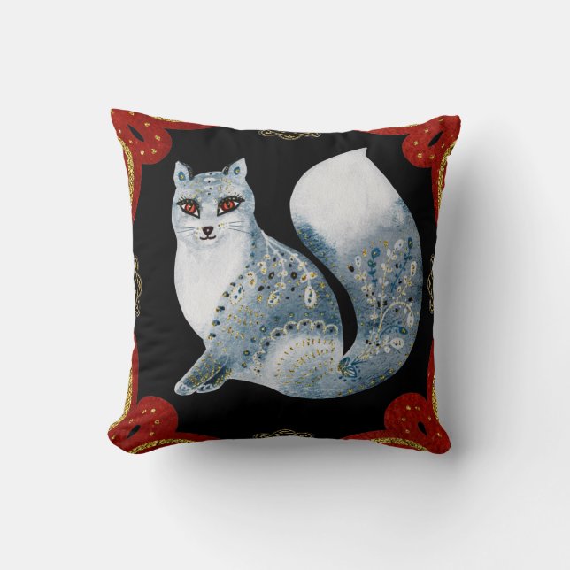 Erstellen Sie Ihren eigenen Nordic Blue Fox & Snow Kissen (Vorderseite)