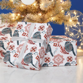 Erstellen Sie Ihren eigenen nordischen Blauen Voge Geschenkpapier