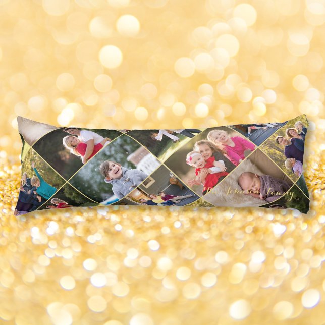 Erstellen Sie Ihren eigenen Personalisierten 14 Co Seitenschläferkissen (Create Your Own Personalized 14 Photo Collage Chic Body Pillow)