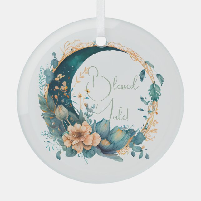 Erstellen Sie Ihren eigenen Pfirsich und Aquamarin Ornament Aus Glas (Vorderseite)