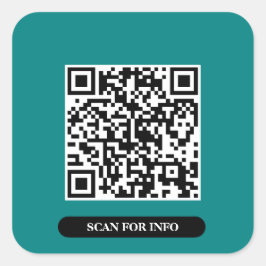Erstellen Sie Ihren eigenen QR-Code Aquamarin farb Quadratischer Aufkleber
