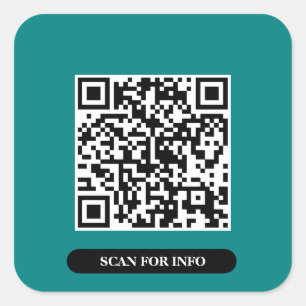 Erstellen Sie Ihren eigenen QR-Code Aquamarin farb Quadratischer Aufkleber